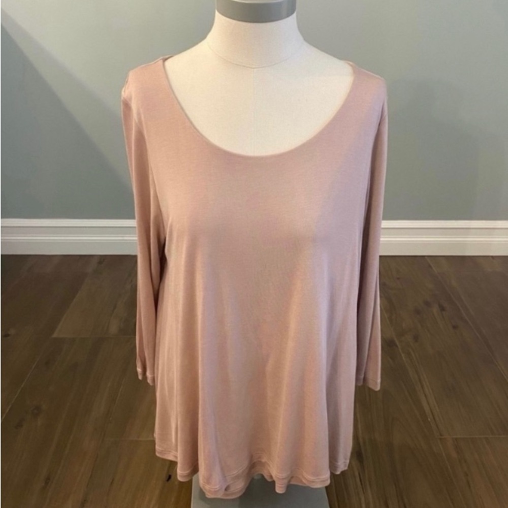 JJILL NWT layered elliptical top - pink - size L